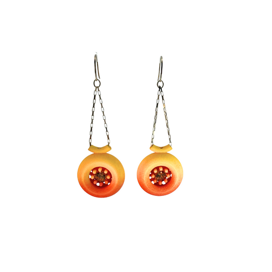 Orange CZ Drop Earrings