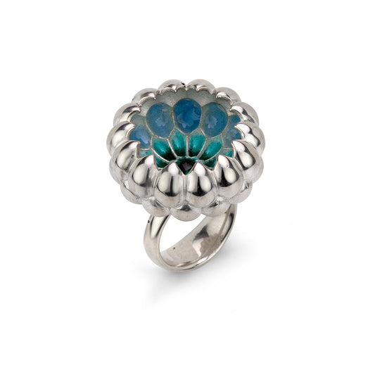 Silver & Enamel Bowl Ring