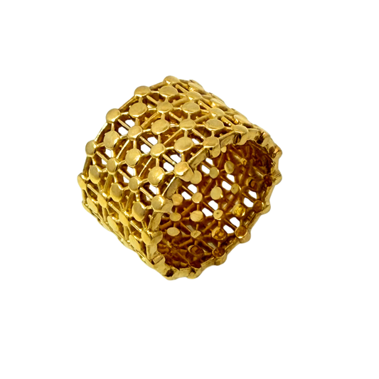 Gold-Plated Wide Circle Pattern Band