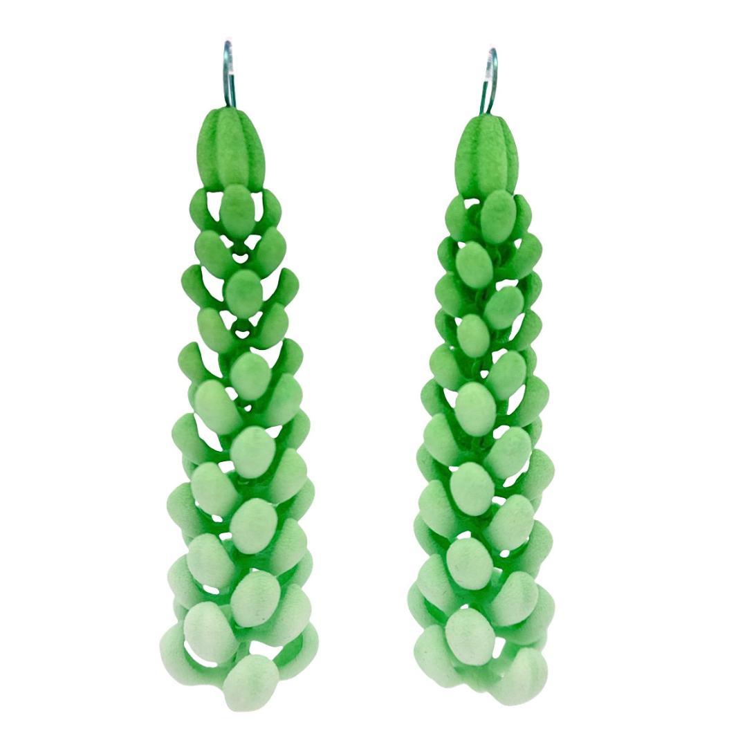 Green Petal Earrings