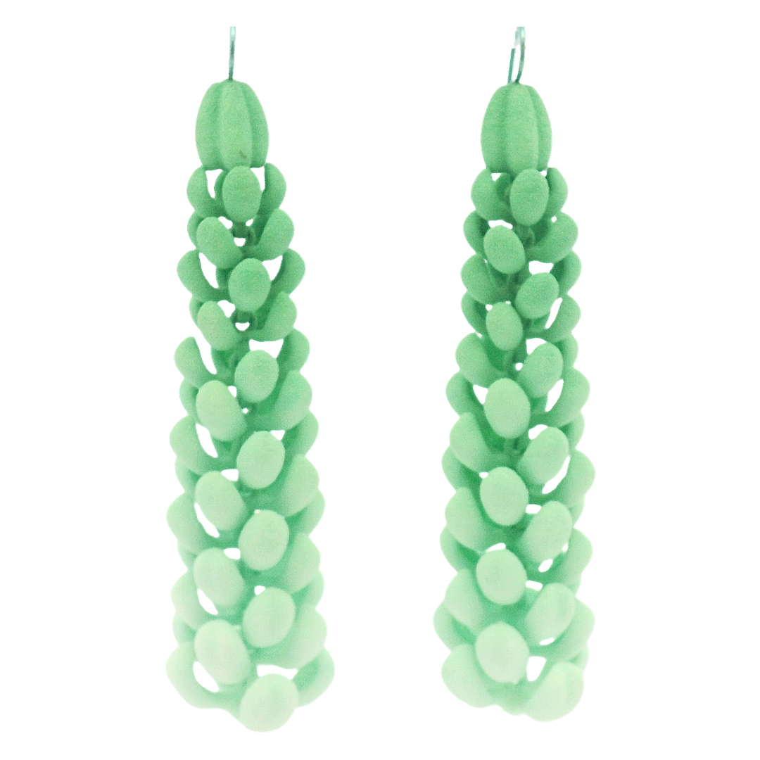 Green Petal Earrings