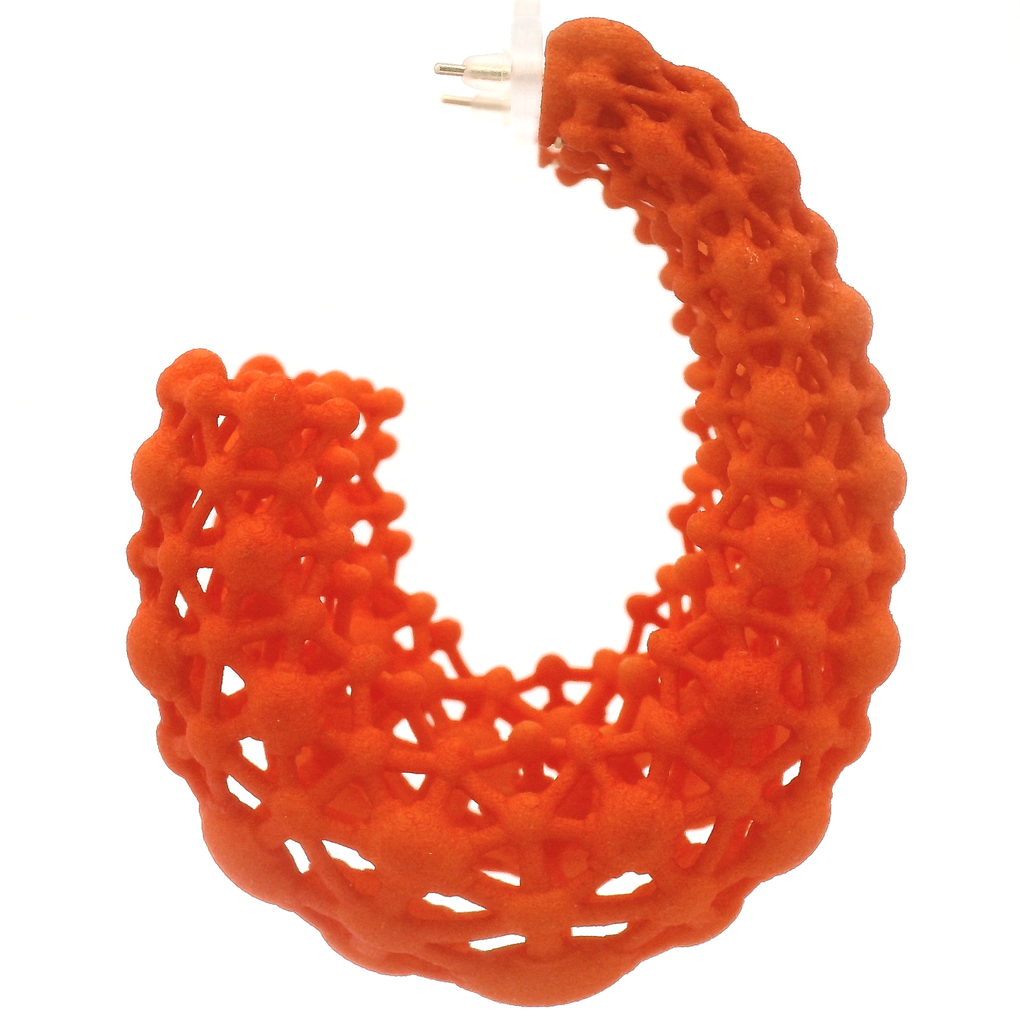 Big Orange Lace Hoop Earrings