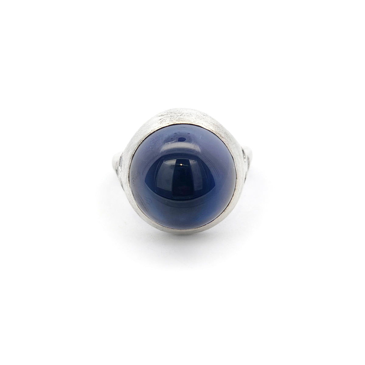 Sterling Silver Blue Lab-Grown Sapphire & Cubic Zirconia Ring