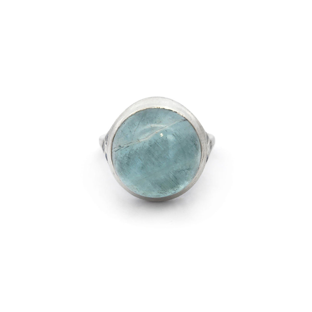 Sterling Silver Aquamarine & Cubic Zirconia Ring