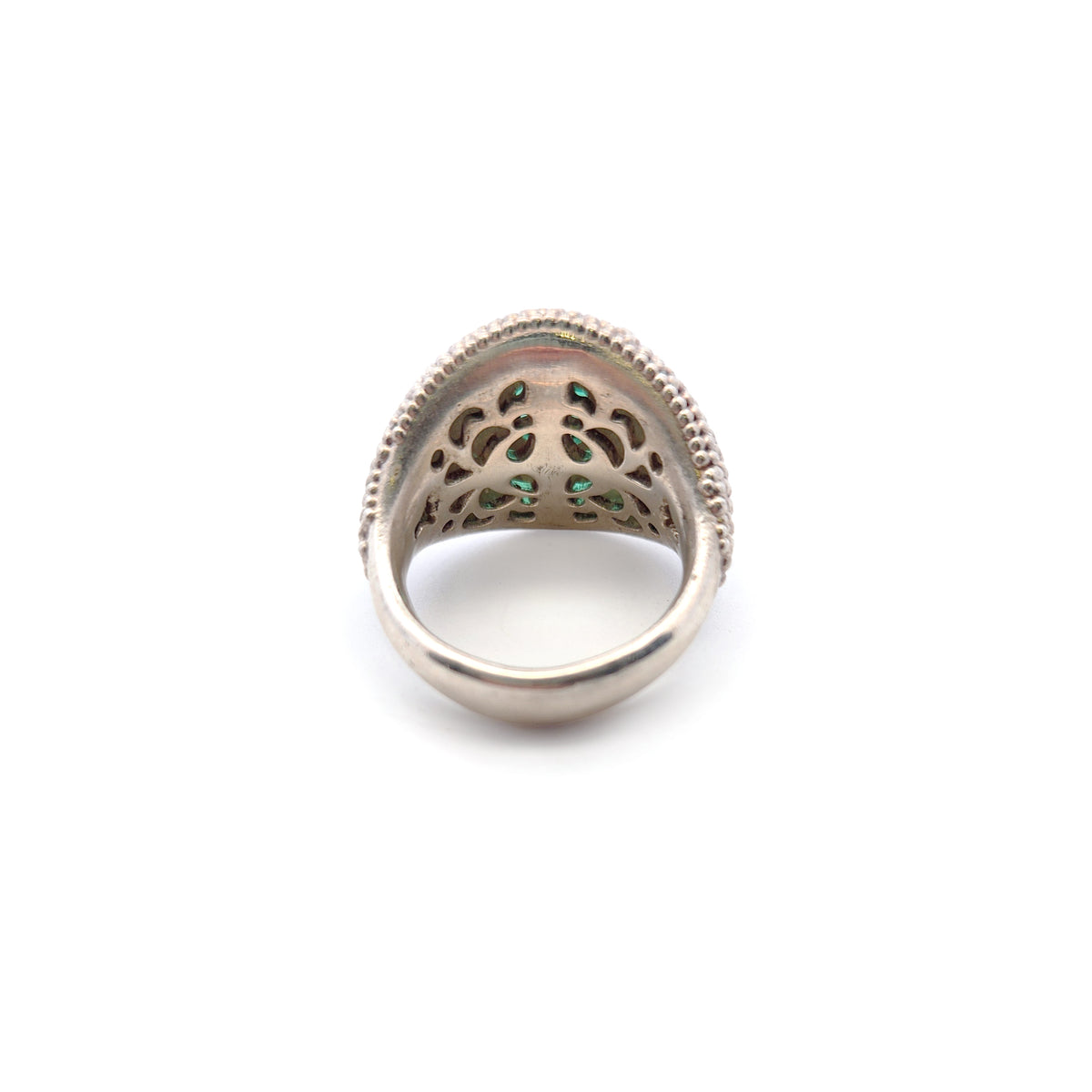 Sterling Silver Oval Green Lab-Grown Tourmaline Ring