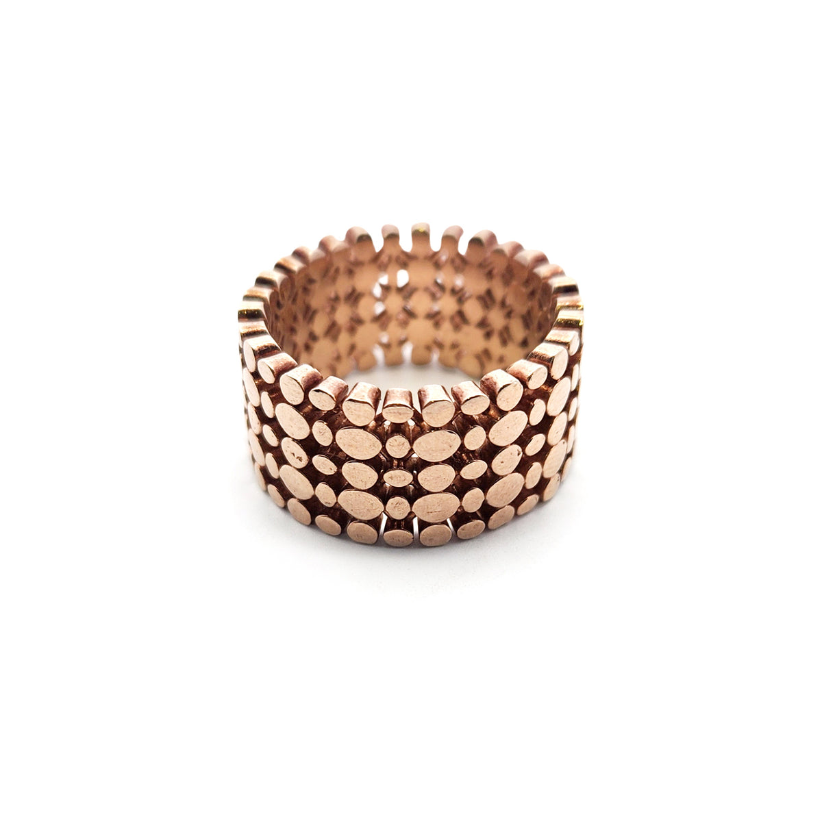Gold-Plated Sterling Silver Geometric Circle Band Ring