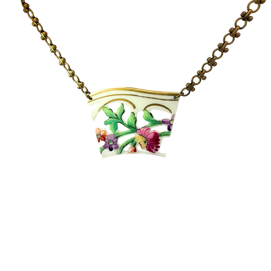 Floral China Piece Necklace