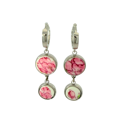 Huggie Double Drop China Earrings