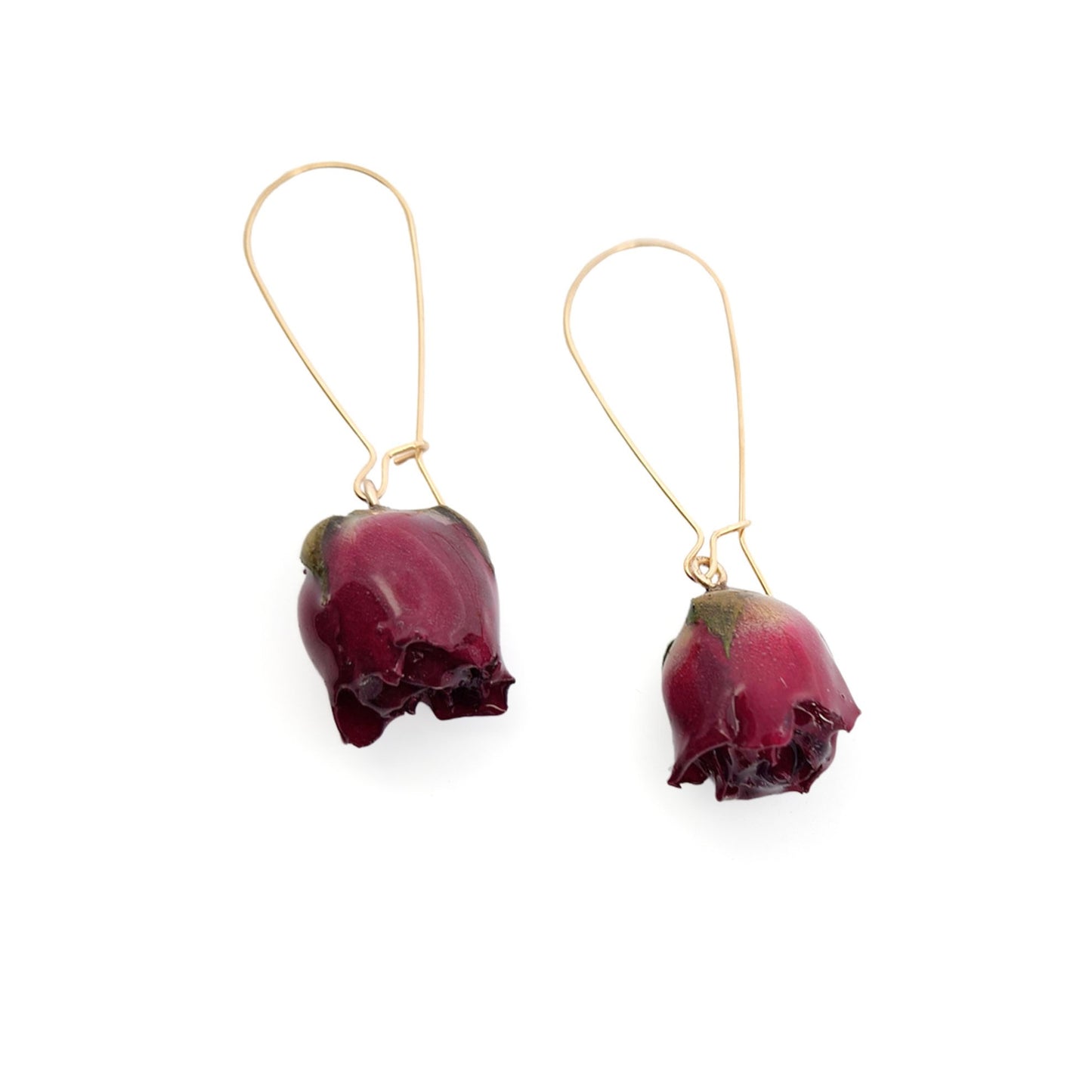 Medium Red Rose Drop Earrings