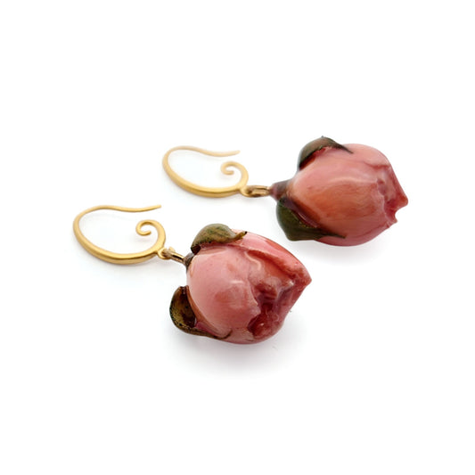 Pink Rose Drop Earrings