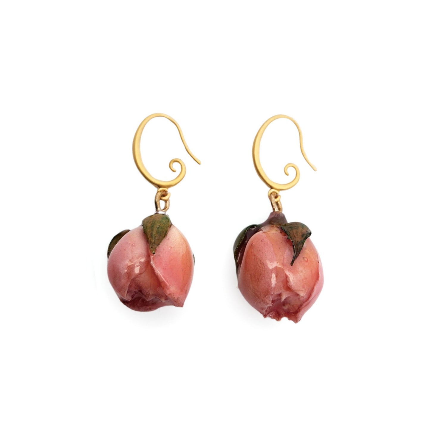 Pink Rose Drop Earrings