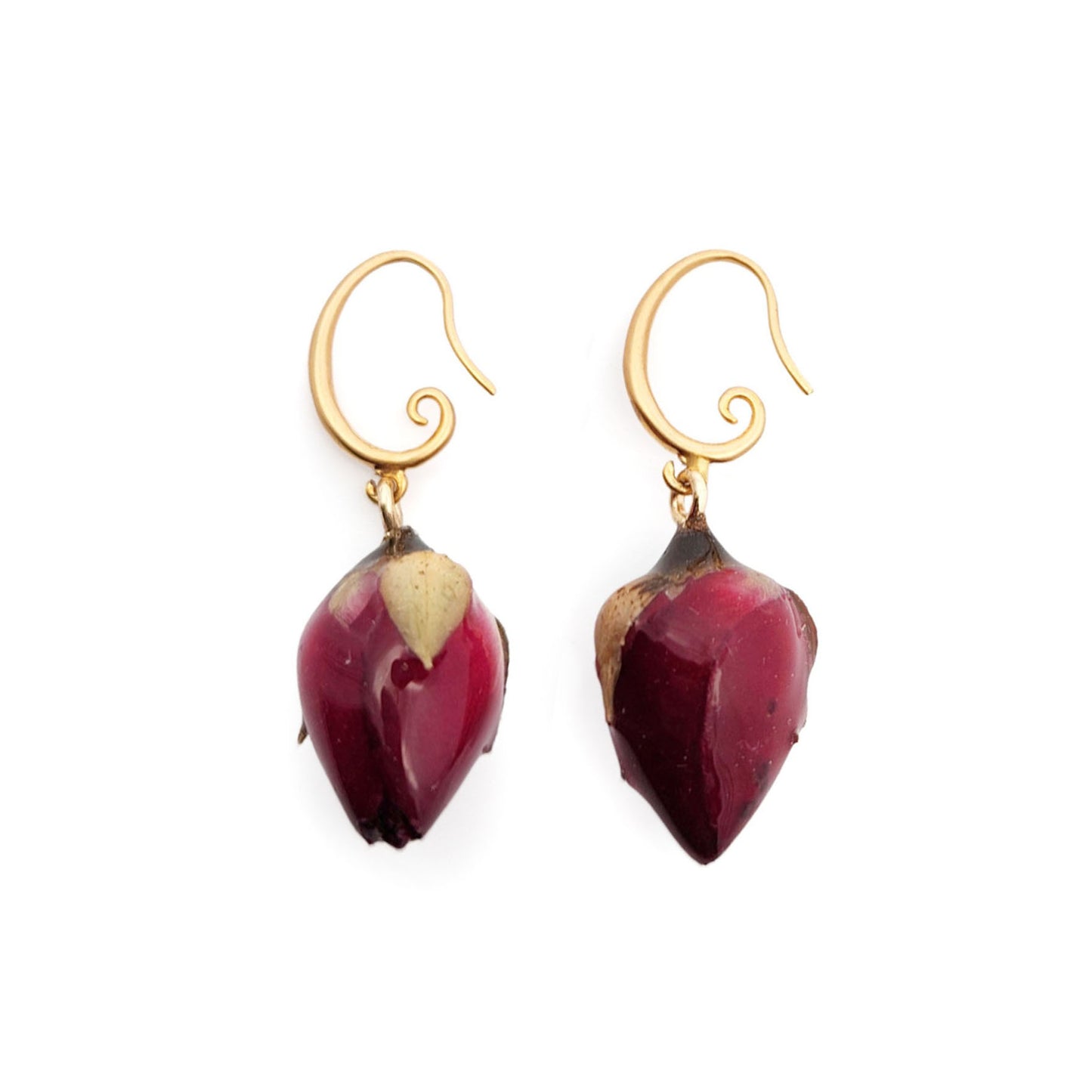 Red Bud Drop Earrings