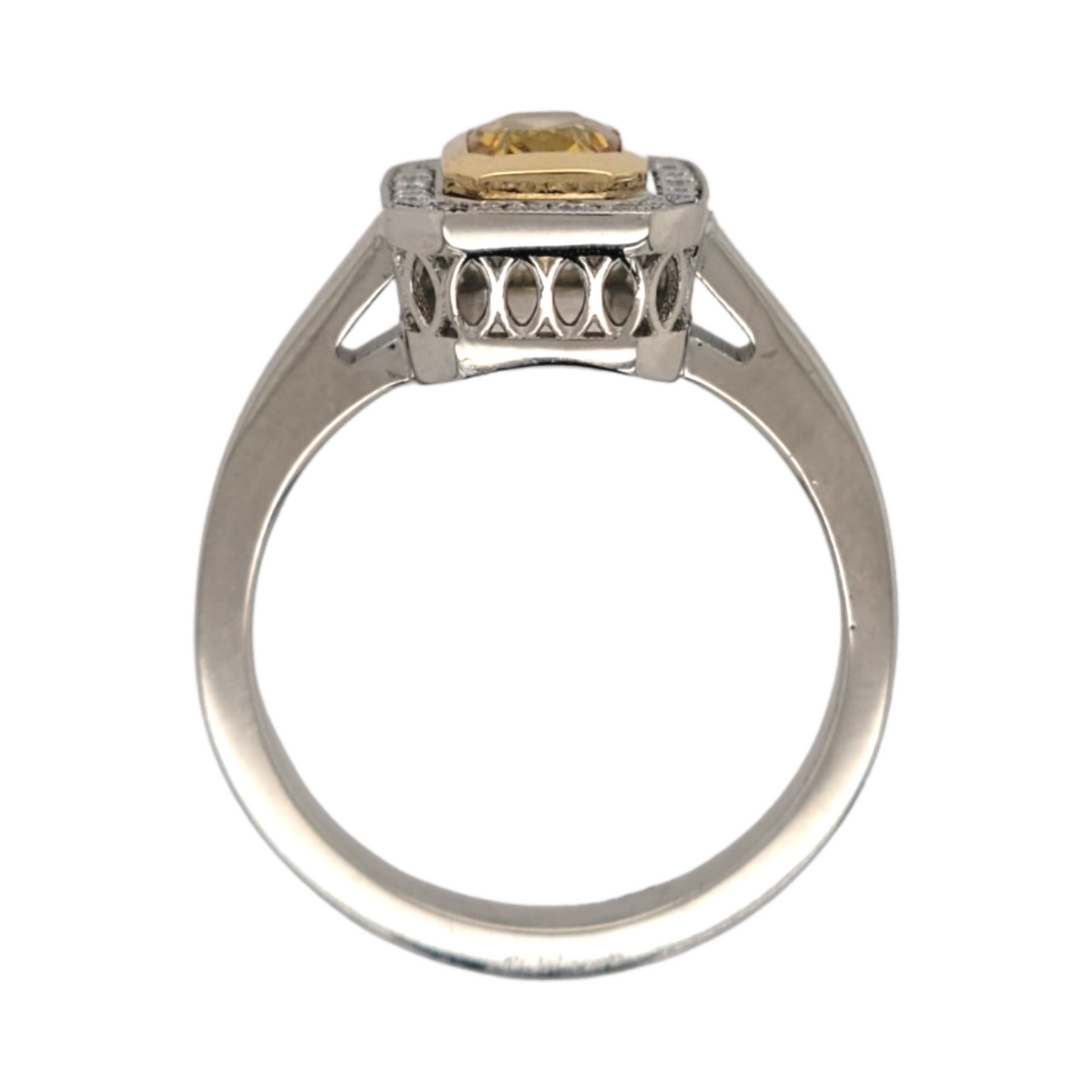 Yellow Sapphire Halo Ring