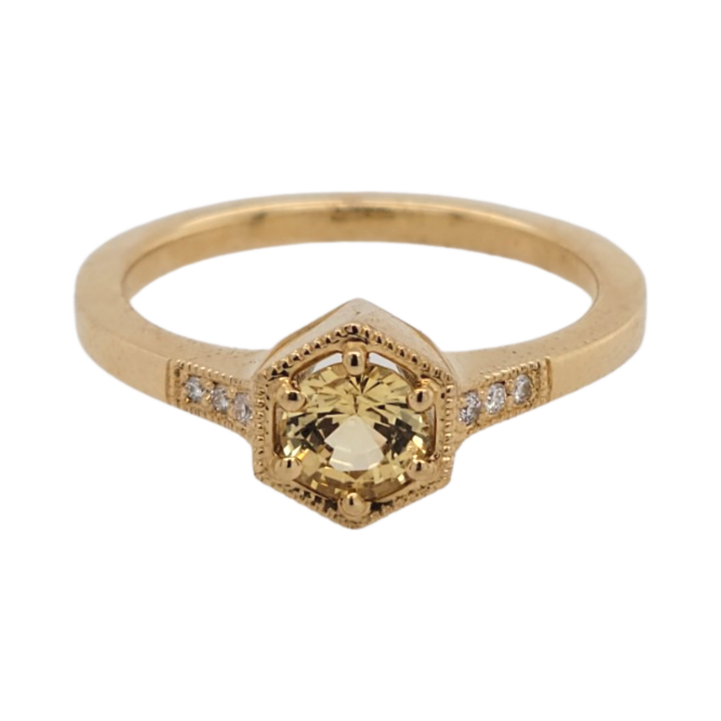 Hexagon Yellow Sapphire Ring
