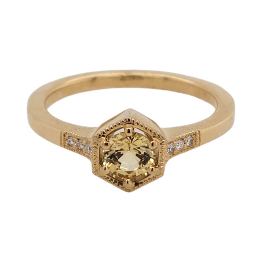 Hexagon Yellow Sapphire Ring