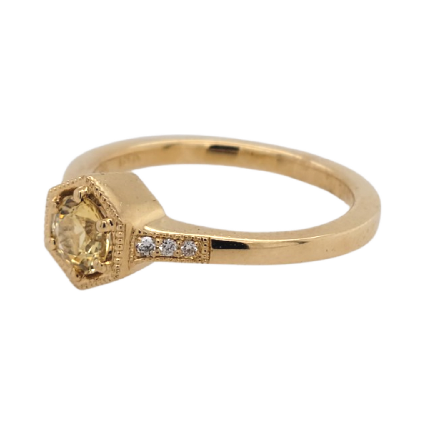 Hexagon Yellow Sapphire Ring