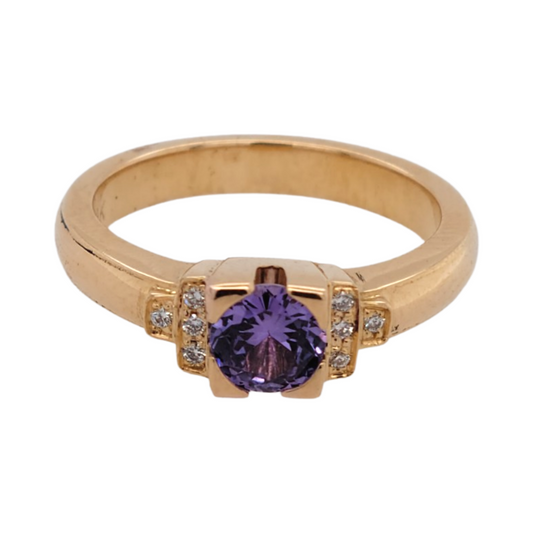 Round Purple Sapphire Ring