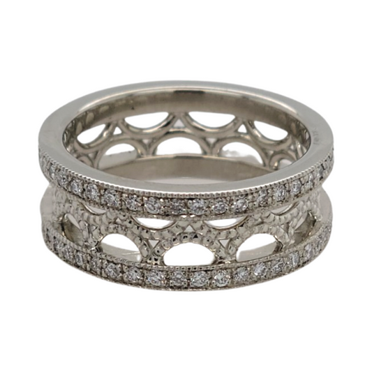 Wide Diamond Open Band