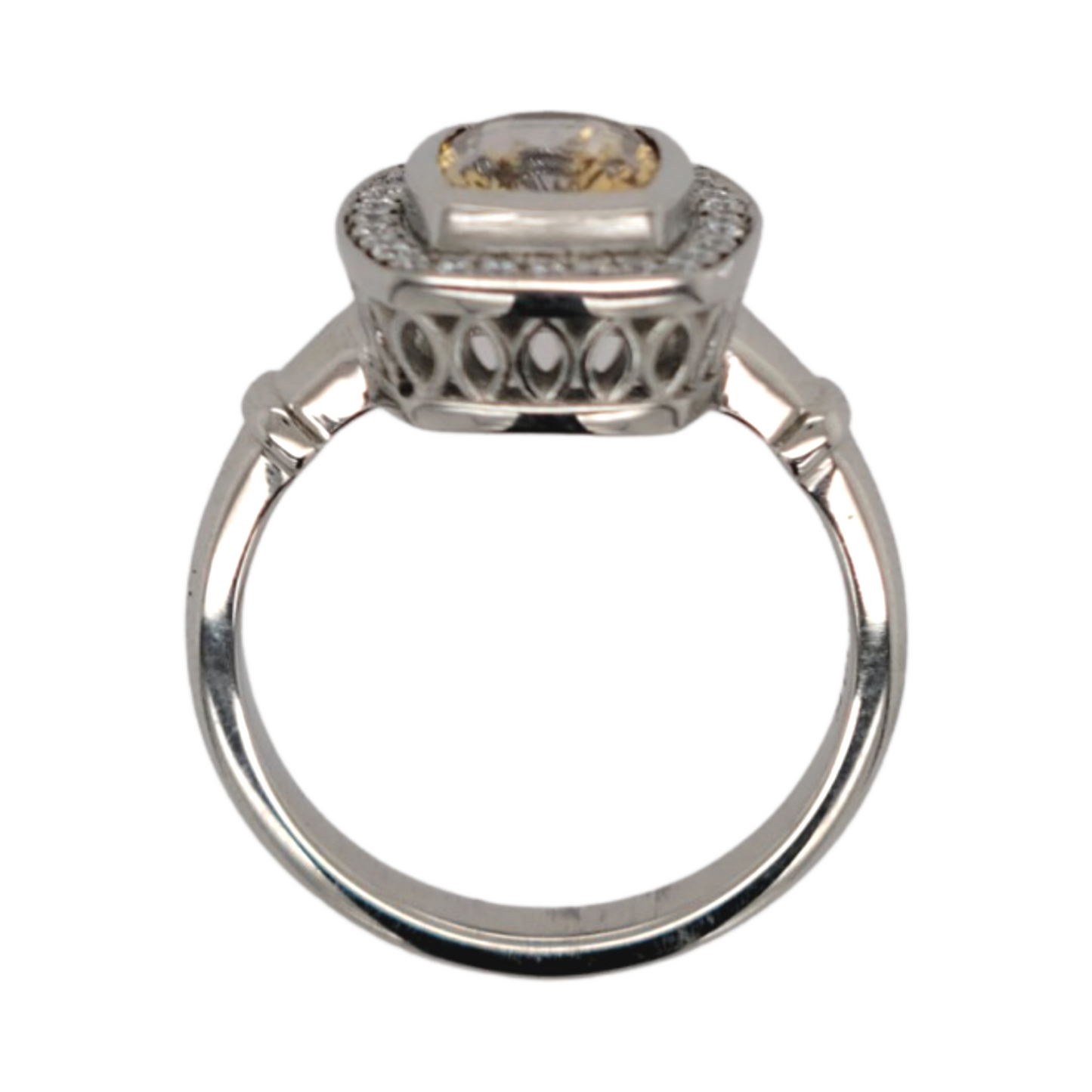 Champagne Sapphire Halo Ring