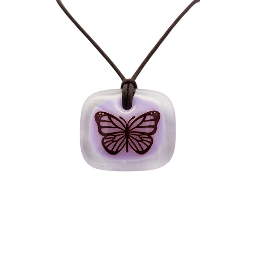 Glass Purple Butterfly Pendant