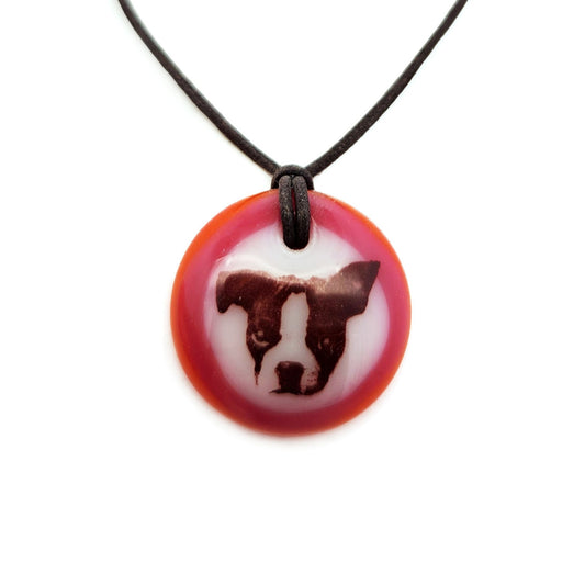 Glass Boston Pup Pendant