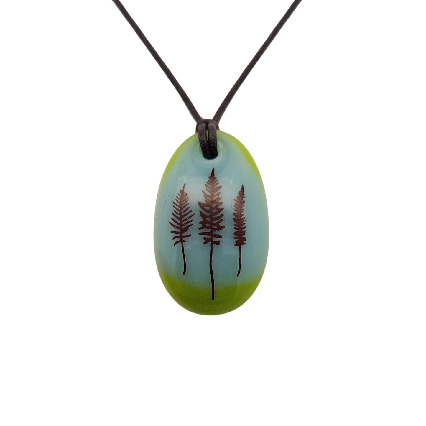 Glass Fern Leaves Pendant