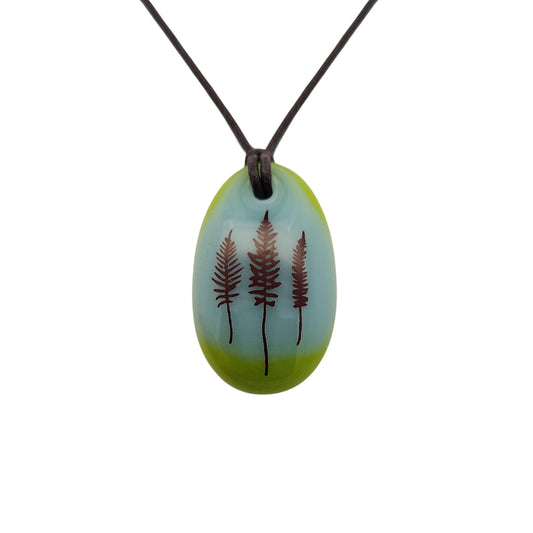 Glass Fern Leaves Pendant