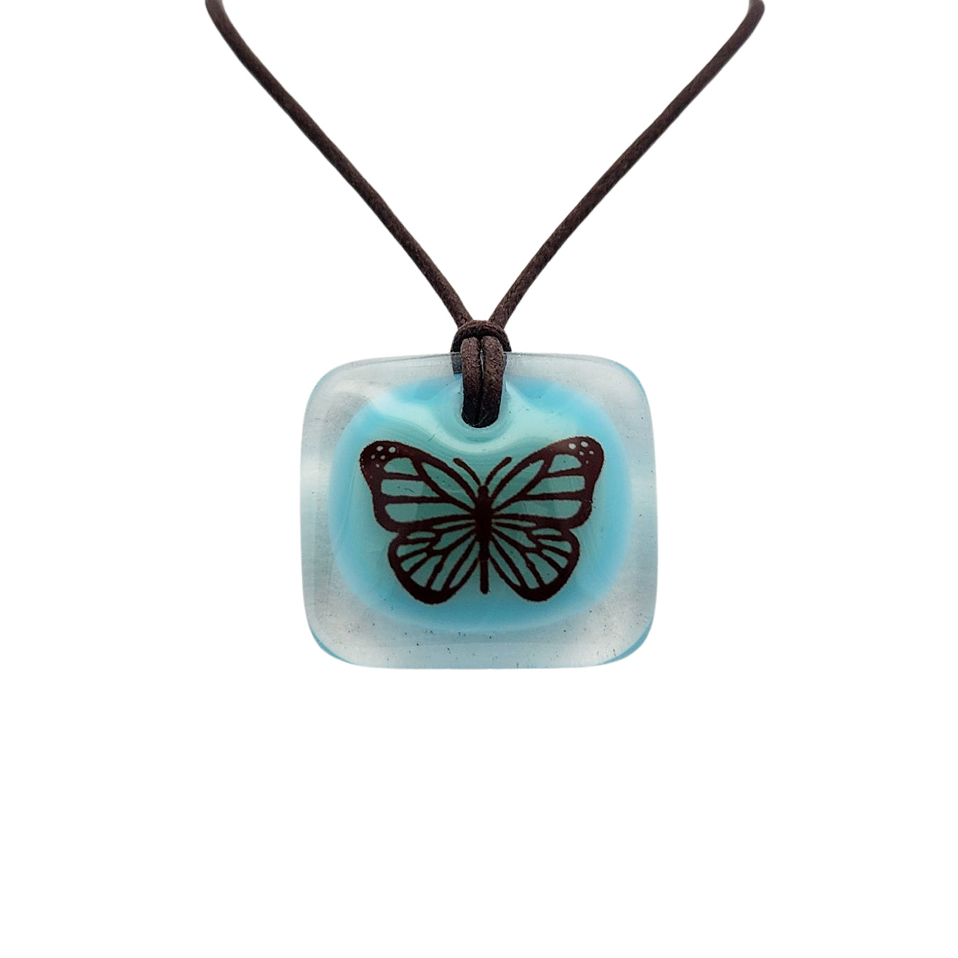 Glass Blue Butterfly Pendant