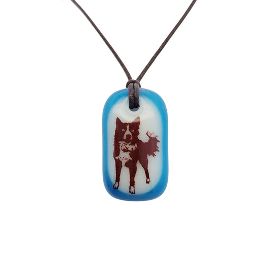 Glass Border Collie Pendant