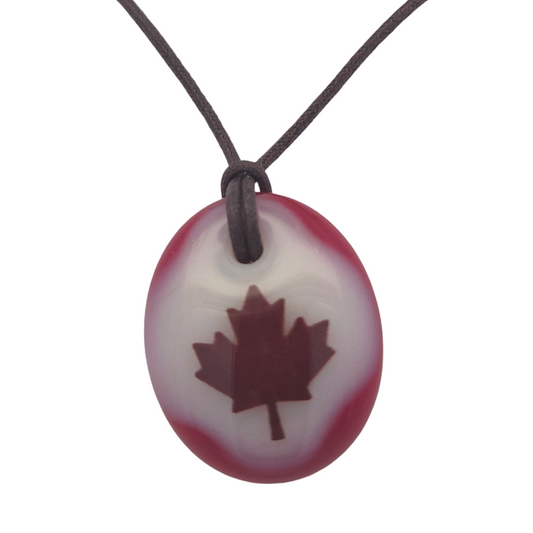 Maple Leaf Necklace Red and White
