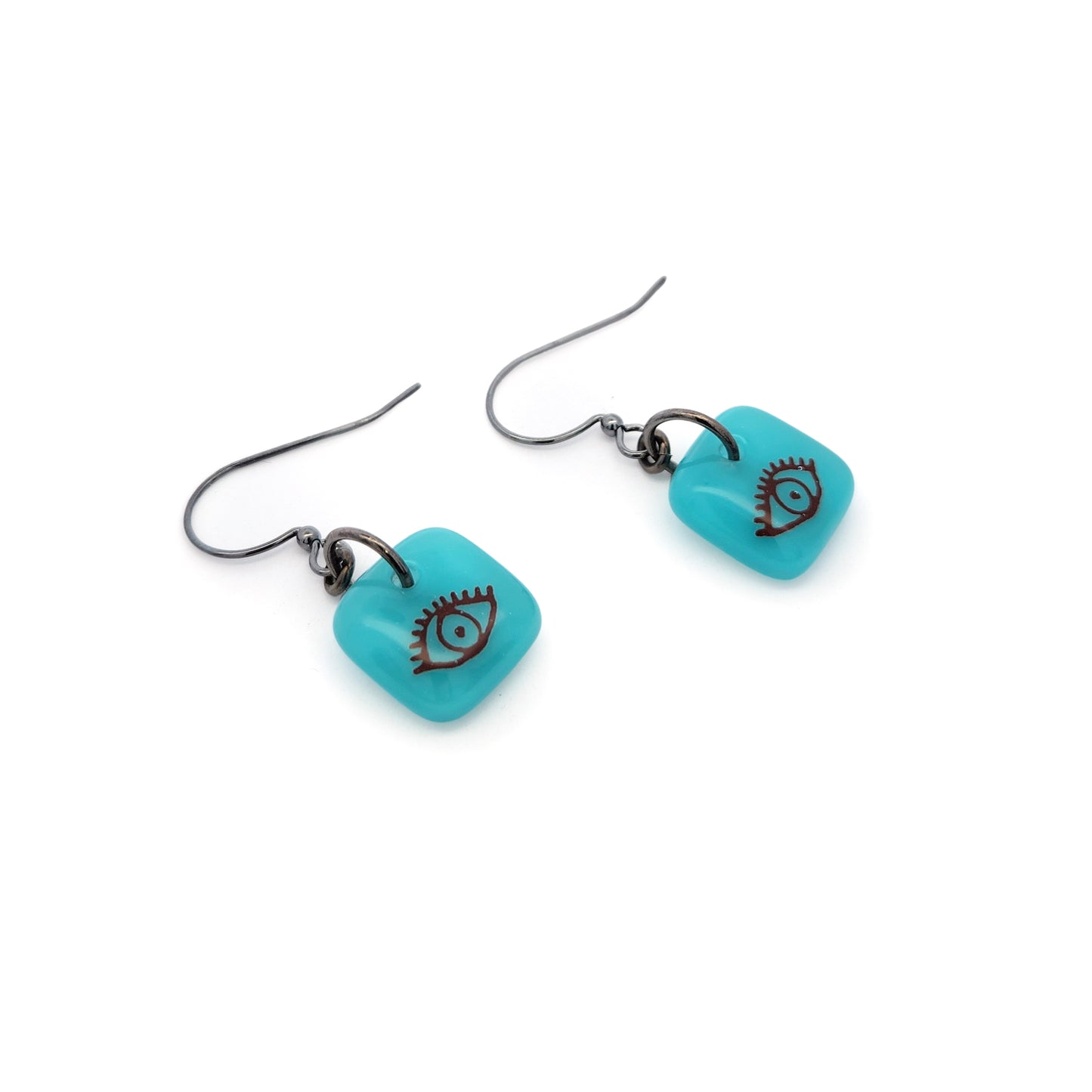 Glass Blue Eyes Earrings
