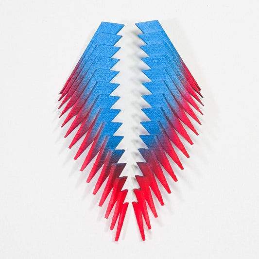 Blue and Red Parabora Earrings