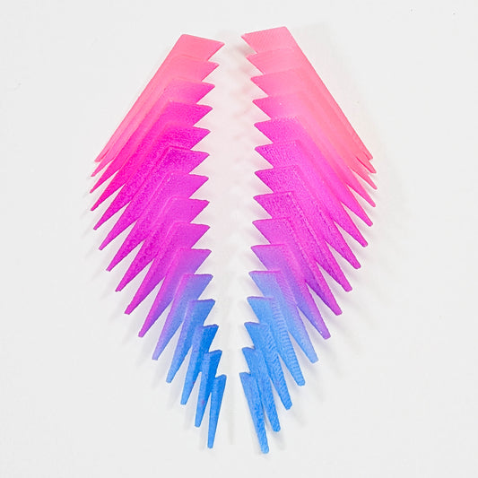 Pink Purple and Blue Parabora Earrings