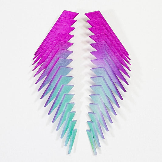 Purple and Mint Porabora Earrings