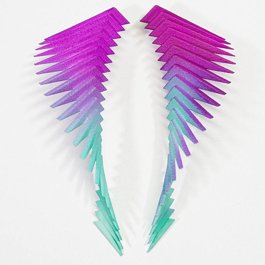 Purple and Mint Parazeph Earrings