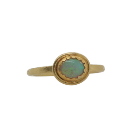 Classic Gold Opal Bezel Ring