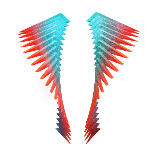 Teal & Orange Parazeph Earrings