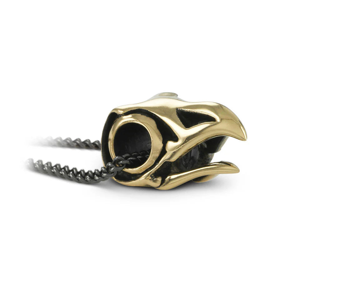 Bronze Bird Skull Pendant