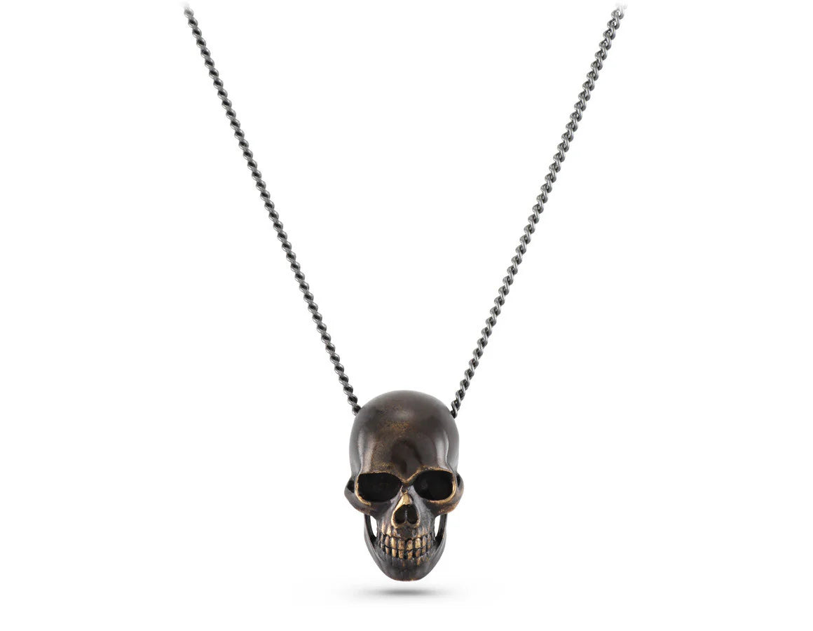 Bronze Black Skull Pendant