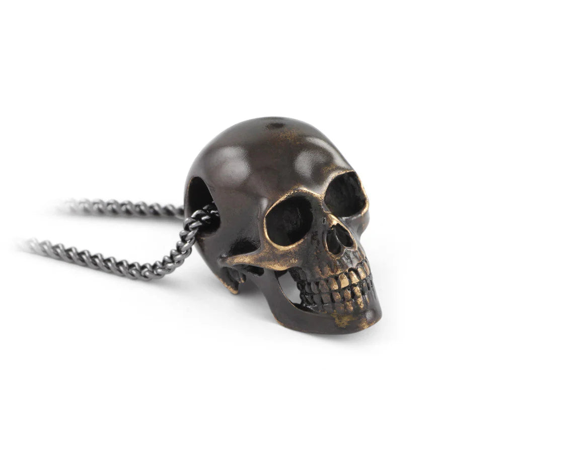 Bronze Black Skull Pendant