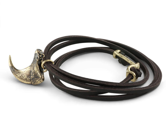Bronze Cougar Claw Leather Bracelet
