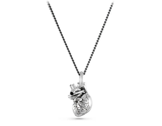 Silver Anatomical Heart Pendant