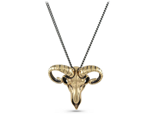 Bronze Ram Skull Necklace