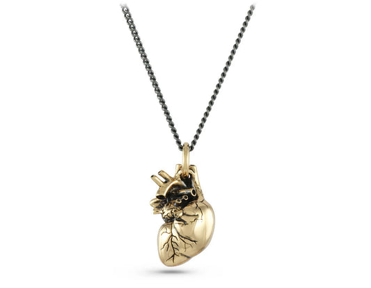 Large Bronze Anatomical Heart Pendant