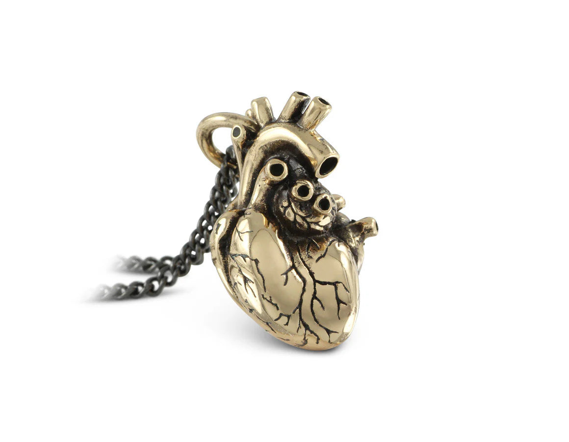 Large Bronze Anatomical Heart Pendant