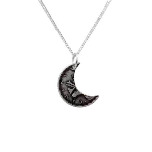 Canadian Quarter Crescent Moon Necklace