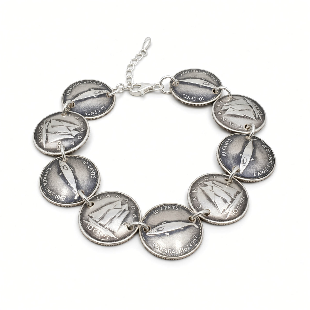 Canadian Dime Coin Bracelet
