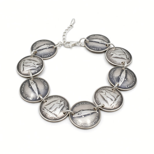 Canadian Dime Coin Bracelet
