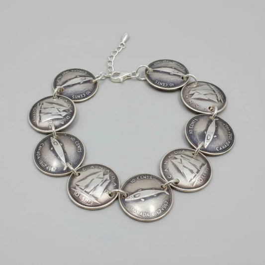 Canadian Dime Coin Bracelet