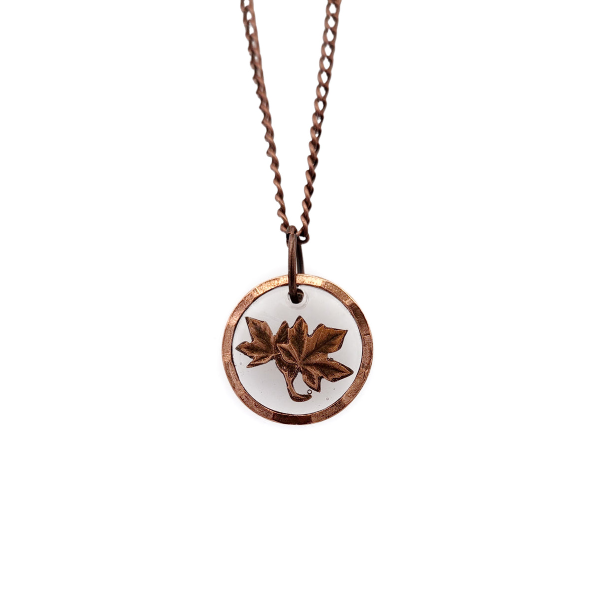 Canadian Penny Coin in Resin Necklace